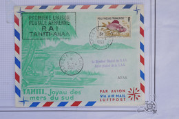 AX15  POLYNESIE  BELLE LETTRE RR 1963 1ER VOL PAPEETE  ANAA++ AFFRANCH. PLAISANT - Cartas & Documentos