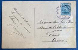 Carte Postale Belgique Occupation Allemandes N°9 25c Bleu Oblitéré Dateur PMB 5 Poste Militaire Belge 5 Pour PARIS - OC38/54 Occupation Belge En Allemagne