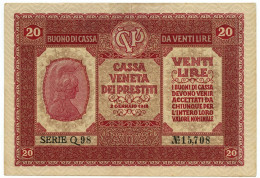 20 LIRE CASSA VENETA DEI PRESTITI OCCUPAZIONE AUSTRIACA 02/01/1918 BB/SPL - Austrian Occupation Of Venezia