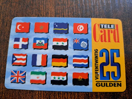NETHERLANDS  PREPAID 25 HFL  FLAGS DIFFERENTS  TELE-CARD  USED CARD   ** 10283** - Unclassified