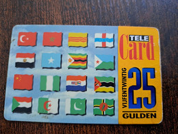 NETHERLANDS  PREPAID 25 HFL  FLAGS DIFFERENTS  TELE-CARD  USED CARD   ** 10284** - Zonder Classificatie