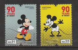 Portugal 2018 90 Years Of Mickey 2v ** Mi 4433 - 4440,  Yt 4412-4413 - Unused Stamps