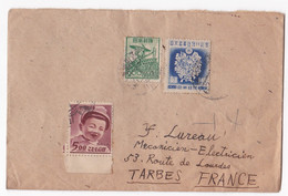 Lettre Kawasaki Japon Pour Mr Lureau Tarbes 1950 , Par Avion, Scan Recto Verso - Storia Postale