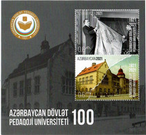 Azerbaijan 2021 . Pedagogical University (Architecture , Flags). S/S Of 2v: 0.6, 0.6 - Azerbaïjan