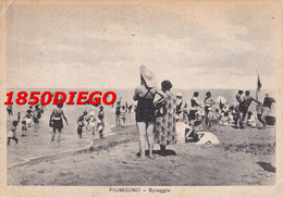 FIUMICINO - SPIAGGIA  F/GRANDE VIAGGIATA 1938 ANIMATA - Fiumicino