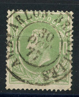 BELGIQUE - COB 30 10C VERT DOUBLE CERCLE D'AMBULANT AMBt ARLON BRUXELLES - 1869-1883 Léopold II