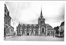 Cpsm-THOUARCE-Place De L'eglise Et La Mairie, Belle Carte, Dos Vierge - Thouarce