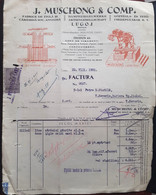 LUGOJ 1935 INVOICE J.Muschong & Comp.  Glass And Brick Factory, Lugoj 1935, Stamped Tax Invoice, ELEPHANT, - Steuermarken