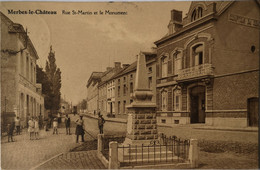 Merbes Le Chateau // Rue St. Martin Et Le Monument (animee) 1930 - Merbes-le-Château