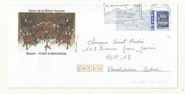 PAP REPIQUAGE LOGO BLEU MUSEE DE PONT- A- MOUSSON SALON DE LA REINE VICTORIA. - PAP: Aufdrucke/Blaues Logo