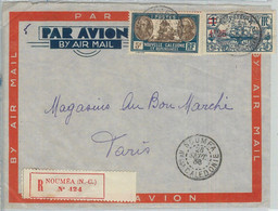 77373  - NOUVELLE CALEDONIE - POSTAL HISTORY -  REGISTERED COVER To FRANCE  1936 - Autres & Non Classés