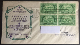 1950 - United States - FDC - 75th American Bankers Association - Saratoga Springs For New York - 566 - 1941-1950