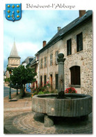 BENEVENT L ABBAYE  La Fontaine  ( Blason )      (recto-verso) 23 Creuse - Benevent L'Abbaye