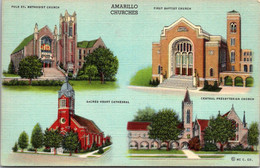 Texas Amarillo Churches Multi View 1941 Curteich - Amarillo
