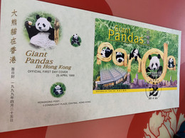 Hong Kong Stamp Pandas FDC Pandas Chop - FDC