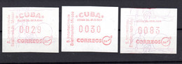 Kuba Cuba Karibik Atm  Frama Vending Vignettes 3 Rare Values  Seltene Wertstufen - Franking Labels
