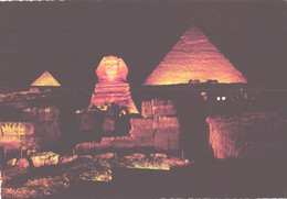 Egypt:Giza Sphinx And Khafre Pyramid At Night - Piramiden