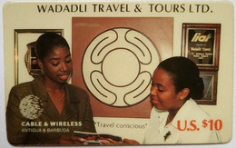 Antigua And Barbuda Cable And Wireless MINT Prepaid U.S.$10 Wadadli Travel Tours Ltd. - Antigua Et Barbuda