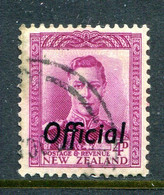 New Zealand 1947-51 Officials - KGVI - 4d Bright Purple Used (SG O153) - Service