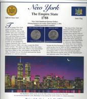 Etats-Unis - Feuillet "Etat" - 2 Quarters FDC 1999 (Philadelphie Et Denver) Et 3 Timbres Neufs - New York - Non Classés