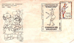 1981 Uruguay Pionoccio Pinocho Carlo Collodi Centenary Puppet FDC - Marionnettes