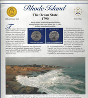 Etats-Unis - Feuillet "Etat" - 2 Quarters FDC 1999 (Philadelphie Et Denver) Et 3 Timbres Neufs - Rhode Island - Zonder Classificatie