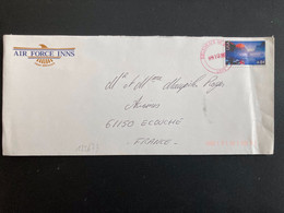 LETTRE Pour La FRANCE TP 84 OBL. ROUGE APR 10 2002 IELSON AFB AK 9 + AIR FORCE INNS USAF SERVICES - Cartas & Documentos