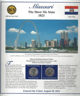 Etats-Unis - Feuillet "Etat" - 2 Quarters FDC 1999 (Philadelphie Et Denver) Et 3 Timbres Neufs - Missouri - Unclassified