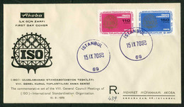 Türkiye 1970 ISO, 8th General Council Meeting, I.S.O. Conference Mi 2194-2195 FDC - Lettres & Documents