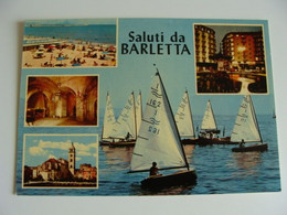 BARLETTA  SALUTI VEDUTE  BARCA A VELA   BARI PUGLIA ITALY  NON  VIAGGIATA  COME DA FOTO SCO0 39 - Barletta