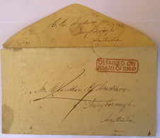 RR !  „DETAINED ON BOARD OF SHIP“1861cover>Maryborough Via Melbourne Victoria (Australia Mail Shipmail Lettre Australie - Covers & Documents