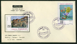 Türkiye 1973 Paintings, 6th Issue | Flowers & Almshouse In Istanbul Mi 2282-2283 FDC - Storia Postale