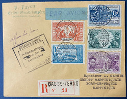 Guadeloupe Lettre Dateur Basse Terre 1er Dépeche Aerienne Pour Les Antilles Sud Du 26 Avr 1935 Pour Fort De France - Briefe U. Dokumente