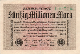 GERMANIA  - 50  MILLIONEN  MARK  1923 - P-109b.3, Ros:R-108e XF+ - 50 Millionen Mark