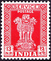 INDIA 1963 13np Scarlet SERVICE SGO181 MH - Official Stamps