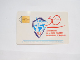 Télécarte Monaco , MF28 , Jeune Chambre Economique ,  TBE , Cote : 4 Euros - Monaco