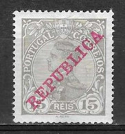 1910 Portugal #173 D,Manuel Overprint Republica 15rs MH - P1815 - Nuovi