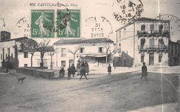 CASTELNAU-le-LEZ (Hérault) - La Place - Café Guillermet Du Terminus - Voie Ferrée Du Tramway - Castelnau Le Lez