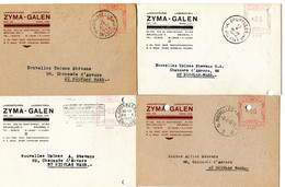 1947/49 4 Kaarten ZYMA GALEN Laboratoria Brussel 2  Naar St Niklaas - REF 14 - ...-1959