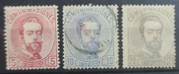 SPAIN 1873 - MLH/canceled - Sc# 178, 181, 183 - Unused Stamps