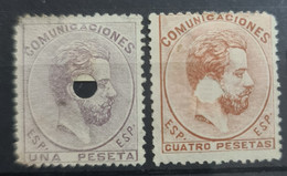 SPAIN 1872 - Canceled - Sc# 187, 188 - Unused Stamps