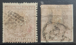 SPAIN 1874 - Canceled - Sc# 211, 211b - Used Stamps