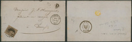 N°10 Touché Sur LSC Obl P91 (8 Barres) çàd Frameries (1861) + Boite Rurale "Q" (Quaregnon, Société De 24 Actions) > Dour - 1858-1862 Medaillen (9/12)