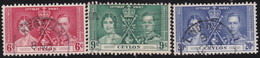 Ceylon      .    SG   .    383/385     .     O    .     Cancelled - Ceylan (...-1947)