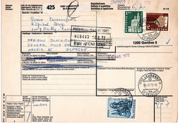 L34423 - Schweiz - 1972 - 5Fr Hl.Markus MiF A Paketkte LAUSANNE -> Spanien - Brieven En Documenten