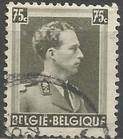 Belgique - Léopold III Col Ouvert N°480 Obl. Tache Pâle Sur Le Fond Derrière La Tête - Sonstige & Ohne Zuordnung