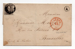 !!! BELGIQUE, N°3 SUR LETTRE DE VILVORDE POUR BRUXELLES DU 30/12/1850. SANS TEXTE - 1849-1850 Medaillons (3/5)