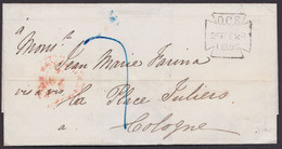 Tax. Brief Mit Malteser Stempel Nach Köln, Rücks. Roter K2 "aus England Per Aachen" - ...-1840 Precursores