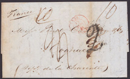 "Liverpool", Tax. Brief Nach Frankreich, 1841, Div. Stempel - ...-1840 Precursores