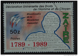 Congo Zaire 1990 Bicentenaire De La Révolution Française 200 Verjaring Franse Revolutie Yv 1252 COB 1332 O - Gebruikt
